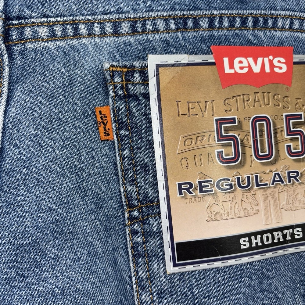 Vintage Levi's Orange Tab 505 Paper Tag Denim Shorts Size 42 USA NWT READ - Picture 3 of 8